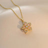 Women's Rotating Zircon Flower Necklace