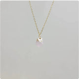 Natural Crystal Pendant Necklace with Stainless Steel Chain