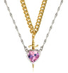 Gothic Punk Heart Dagger Necklace