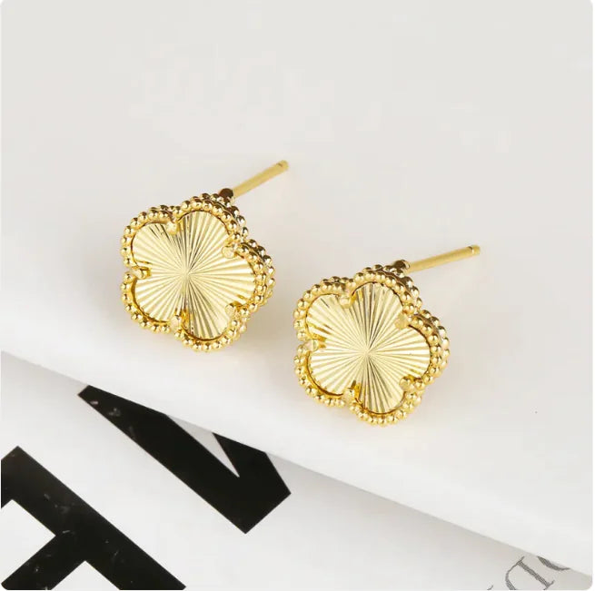 Five-Petal Stone Earrings