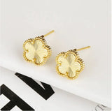Five-Petal Stone Earrings