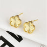 Five-Petal Stone Earrings