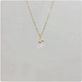 Natural Crystal Pendant Necklace with Stainless Steel Chain