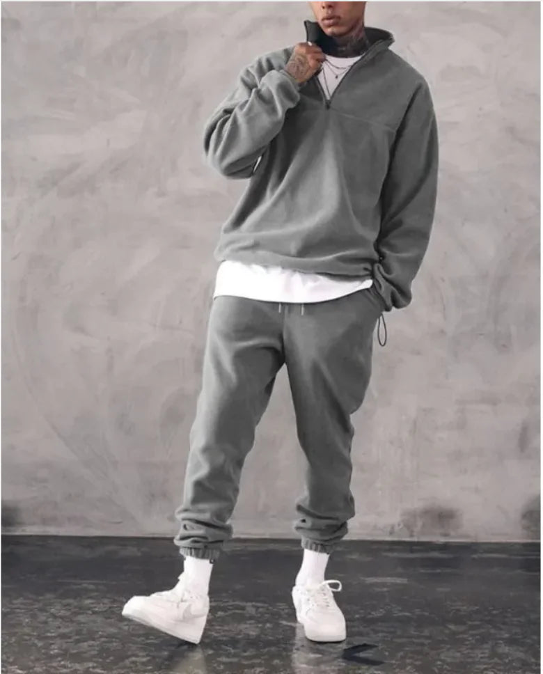 Men's Casual Stand Collar Pullover Suit