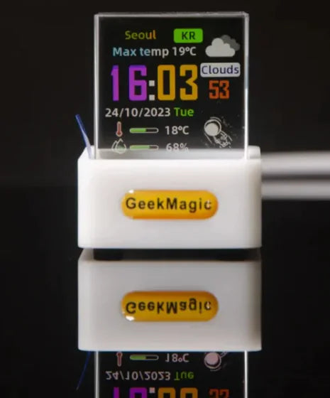 Mini Transparent WiFi Weather Clock Decoration Display