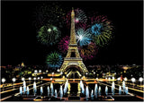 Creative Handmade City Night Scene Scraping Painting