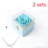 Double Heart Eternal Flower Necklace Set