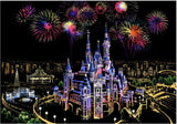 Creative Handmade City Night Scene Scraping Painting