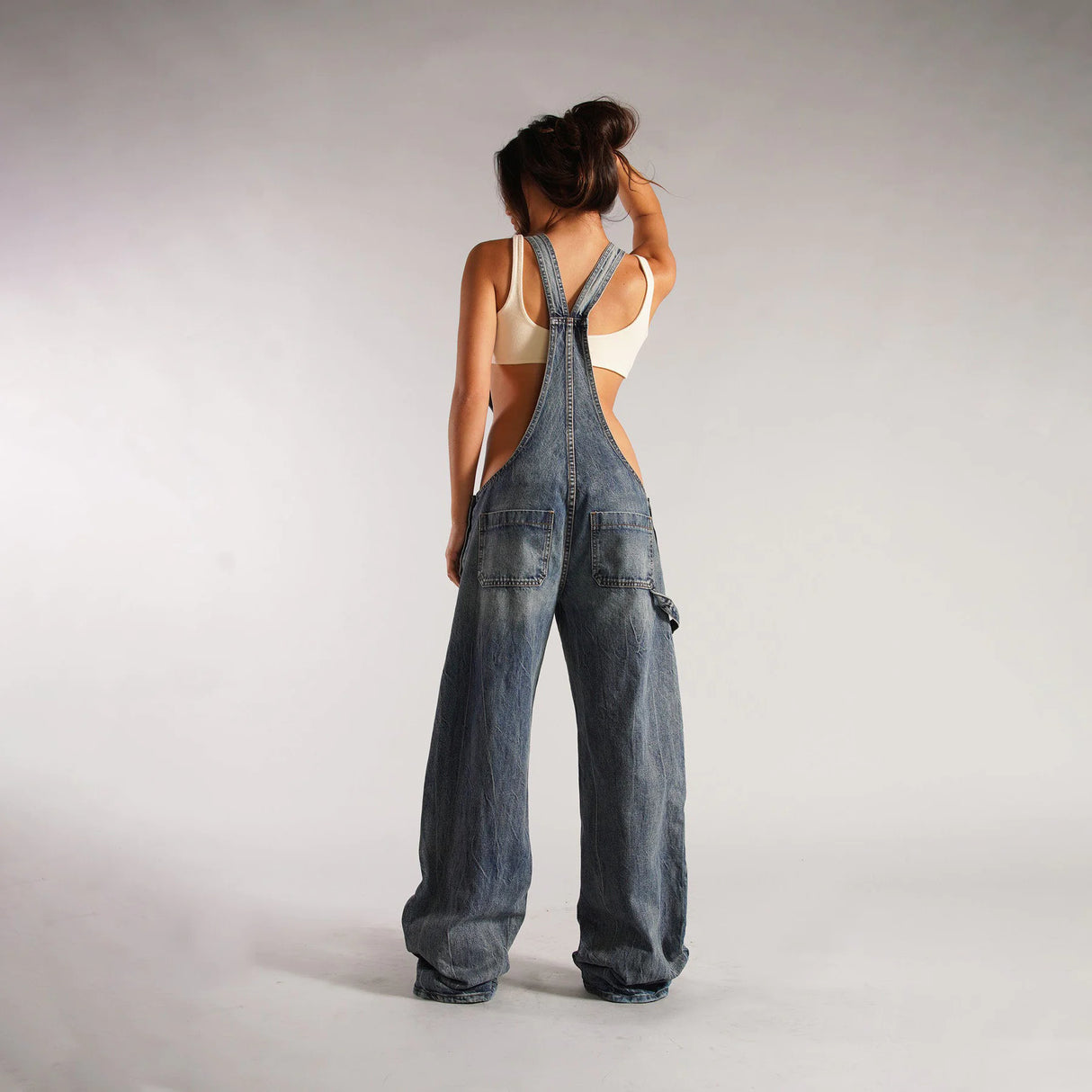 Loose Fit Denim Overalls