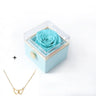 Double Heart Eternal Flower Necklace Set