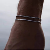 Double-layer Stainless Steel Bracelet Men's Fashion Sports