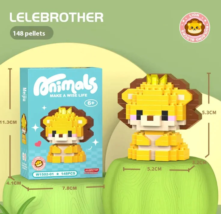 Cartoon Animal Series Cute Doll Tiny Particle Building Blocks