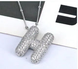 Brass Zircon Letter Necklace