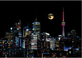 Creative Handmade City Night Scene Scraping Painting