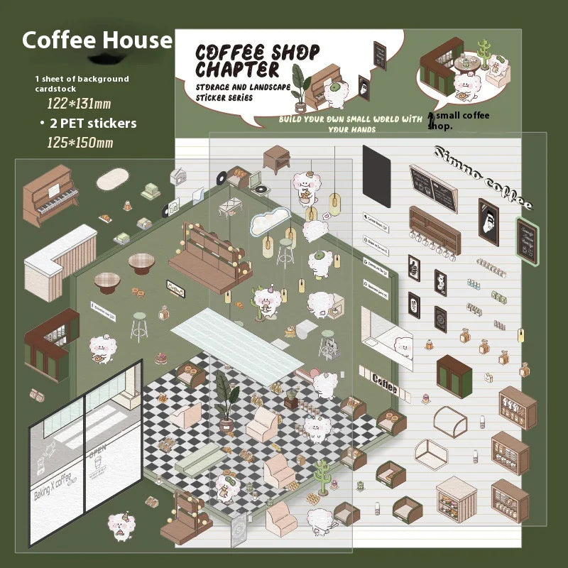 3D Cabin Landscape Stickers