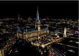 Creative Handmade City Night Scene Scraping Painting
