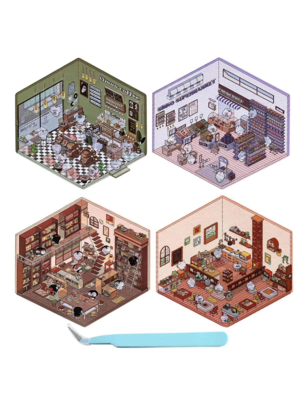 3D Cabin Landscape Stickers