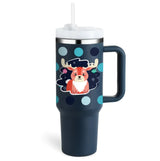 40oz Insulated Tumbler with Handle and Straw