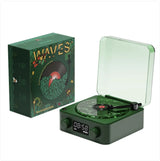 Retro Wireless Bluetooth Turntable Speaker with RGB Projection Lamp