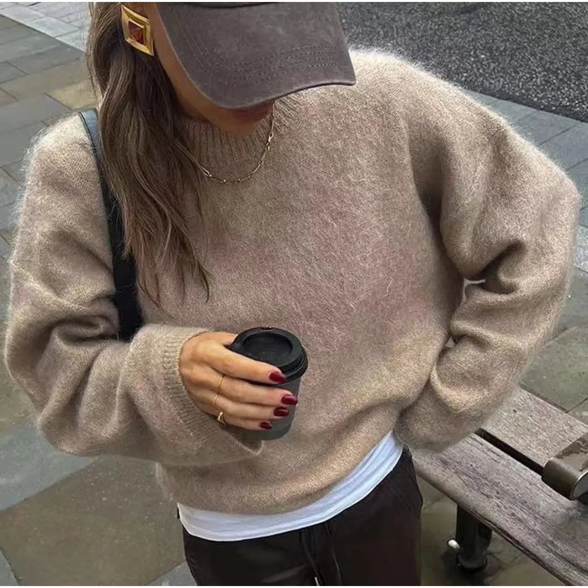 Burgundy Long Sleeve Pullover Sweater