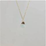 Natural Crystal Pendant Necklace with Stainless Steel Chain