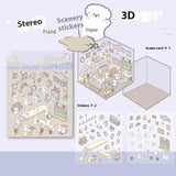 3D Cabin Landscape Stickers