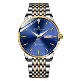 Men's Golden-Tone Quartz Watch with Dual Calendar