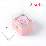 Double Heart Eternal Flower Necklace Set