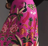 Street Tropical Plant Vintage Print Skirt
