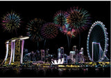 Creative Handmade City Night Scene Scraping Painting