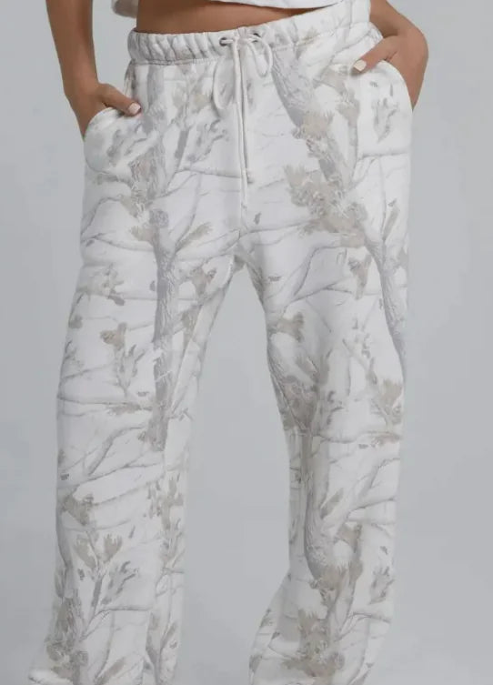 Women's Camouflage Hoodie Maple Leaf Print Sweatshirt Suit