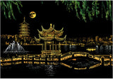 Creative Handmade City Night Scene Scraping Painting