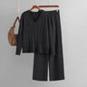 V-Neck Wool Cashmere Knitted Set