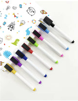 Eco-Friendly Whiteboard Markers with Eraser - 8-Piece Set for Kids