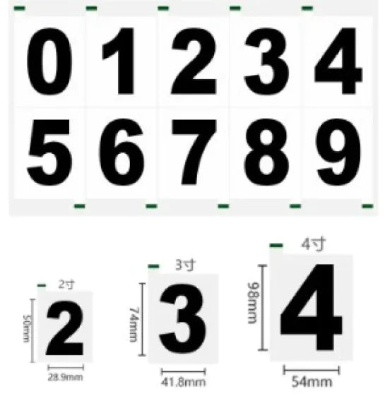 Reflective PVC Number Stickers
