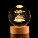 3D Laser-Etched Crystal Ball