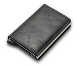 RFID Lock Vintage Automatic Leather Credit Card Holder