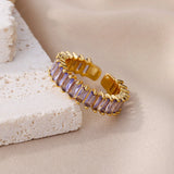 Rainbow Zircon Rhinestone Ring for Women