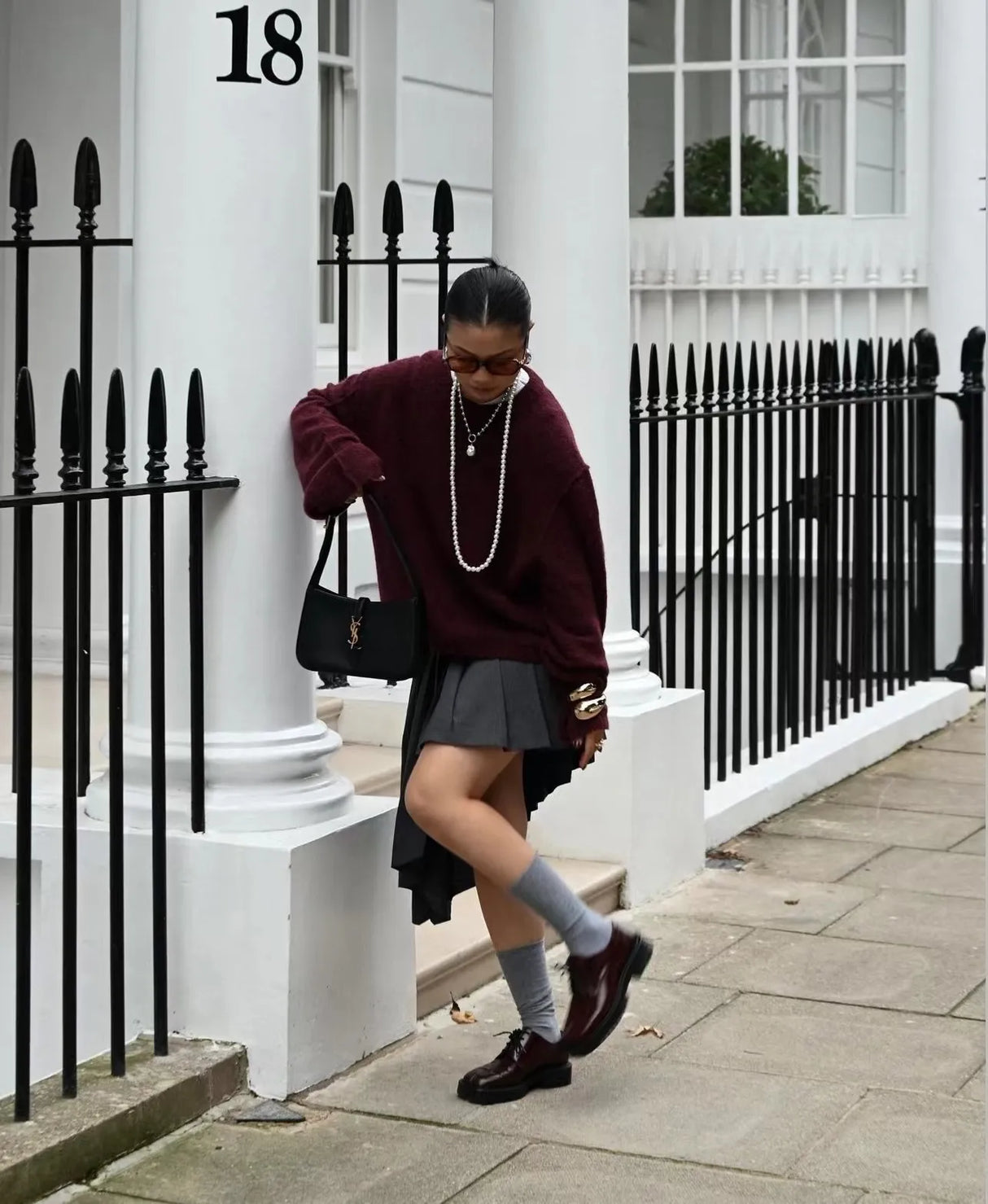Burgundy Long Sleeve Pullover Sweater