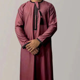 Embroidered Men's Long Sleeve Robe