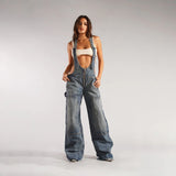 Loose Fit Denim Overalls