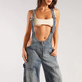 Loose Fit Denim Overalls
