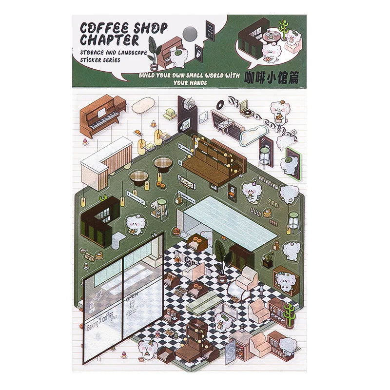 3D Cabin Landscape Stickers
